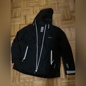 Superdry Black Hooded Jacket waterproof